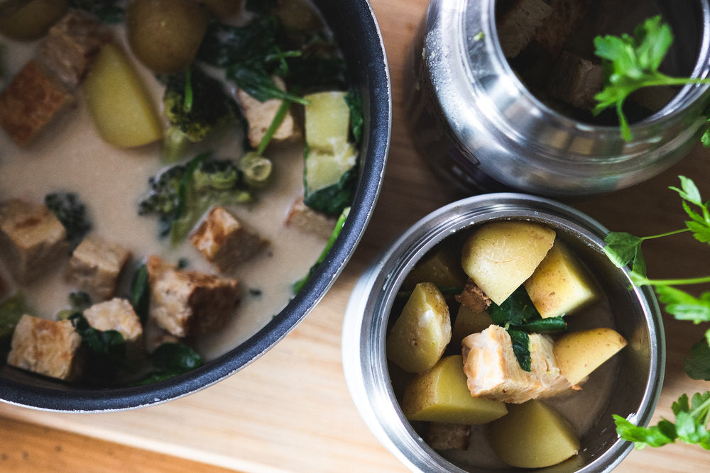 Iron-rich coconut-tempeh stew