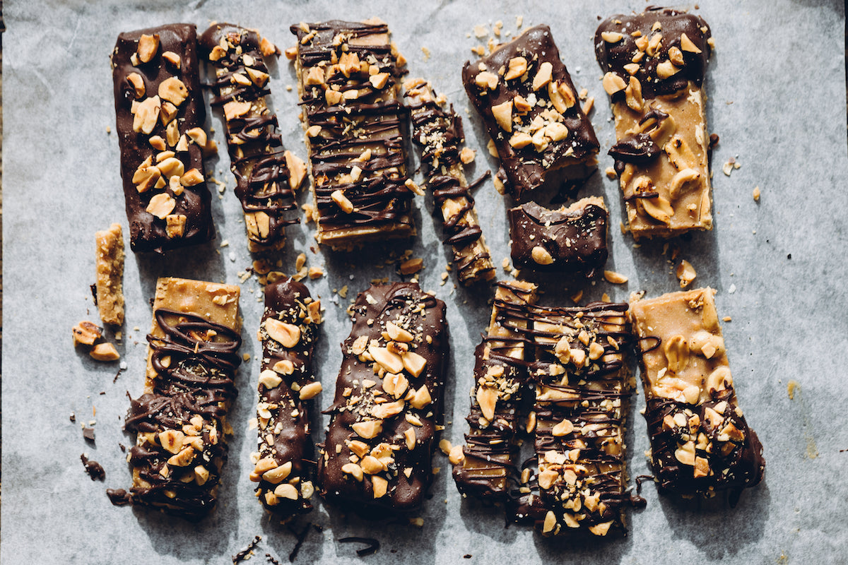 Vegan peanut chocolate protein bars